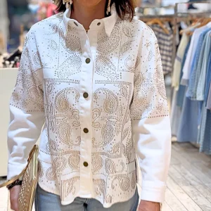 Chemise GYPSY SOUL – Détails cloutés dorés bohème chic