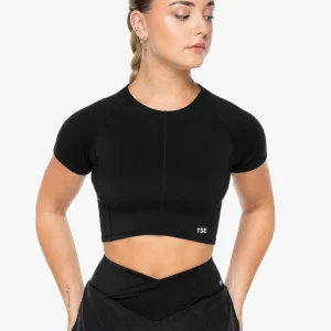 Top Power Crop Manches Courtes - Black