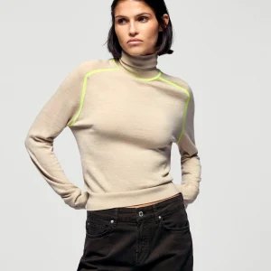 Pull Col Roulé (H25 / FEMME / Beige Chiné)