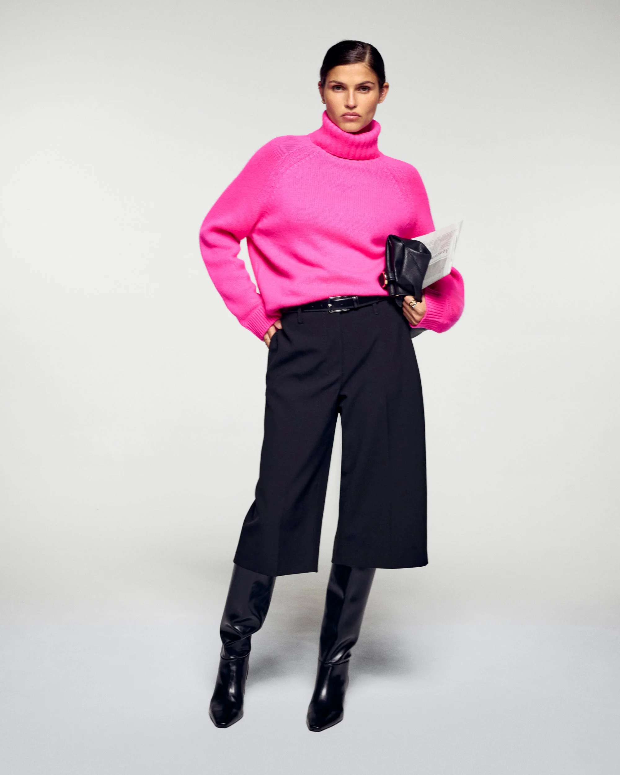 Pull Col Roulé Oversize (H25 / FEMME / Cosmic Pink) – Image 3