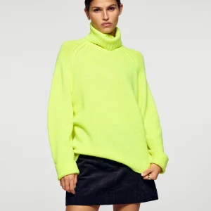 Pull Col Roulé Oversize (H25 / FEMME / Yellow Neon)