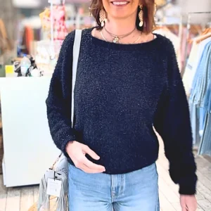 Pull Lumi noir irisé