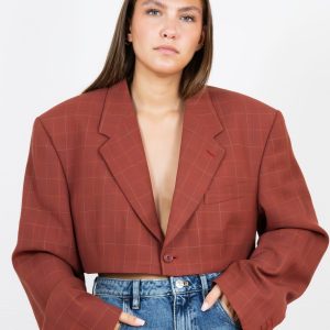 Cropped Blazer Brique