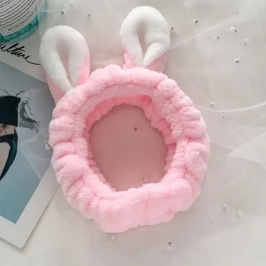 Bandeau en peluche avec oreilles de lapin