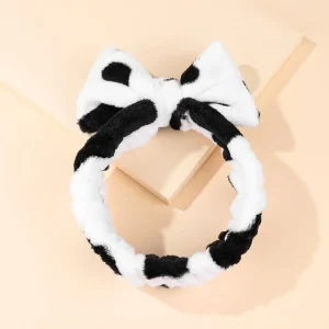 Bandeau en peluche à pois