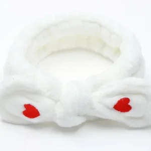 Bandeau en peluche à cœurs