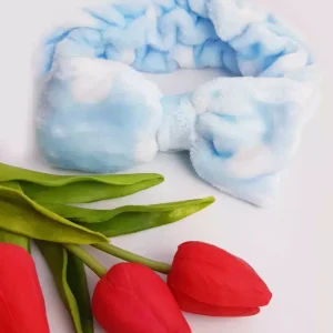 Bandeau en peluche à pois