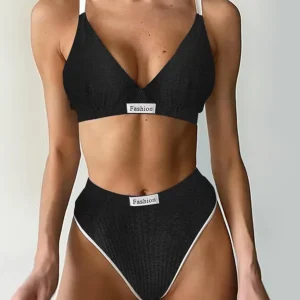 Ensemble de lingerie confortable en tissu côtelé