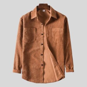 Chemise en Velours Marron