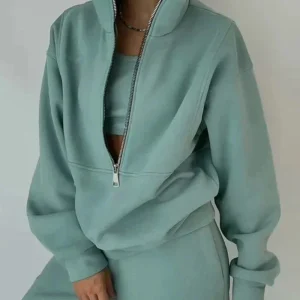 Ensemble de survêtement confortable avec fermeture éclair