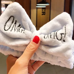 Bandeau en peluche avec nœud OMG