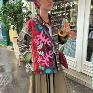 VESTE BRODEE FEMME - IMPRIME A CARREAUX