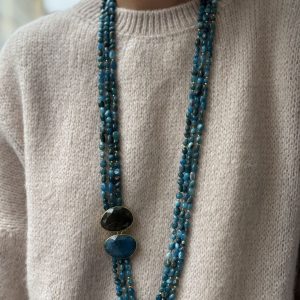 SAUTOIR PIERRE NATURELLE - BLEU TURQUOISE - ALBAN