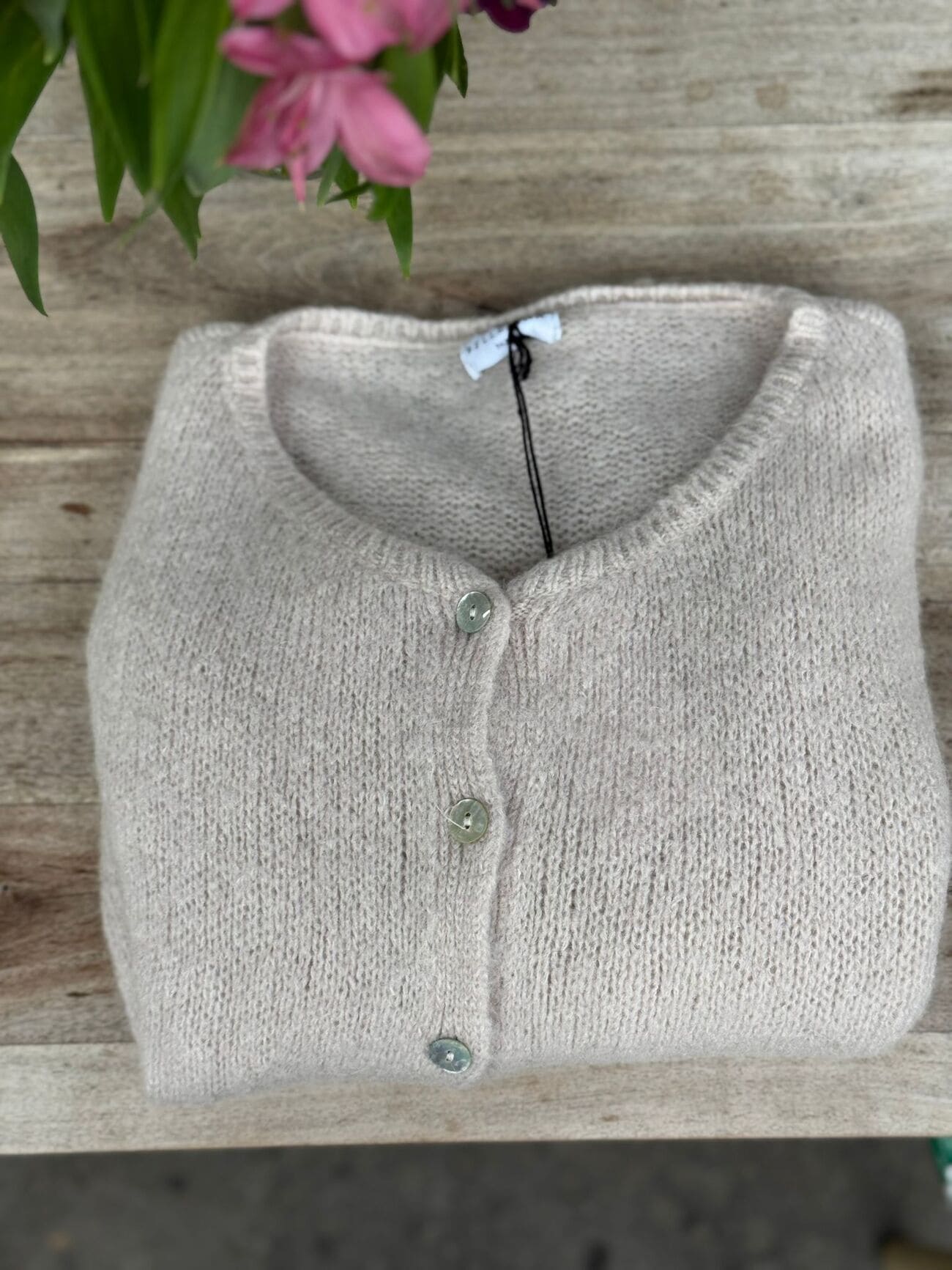 GILET AVEC MOHAIR - BEIGE - SERGE – Image 3