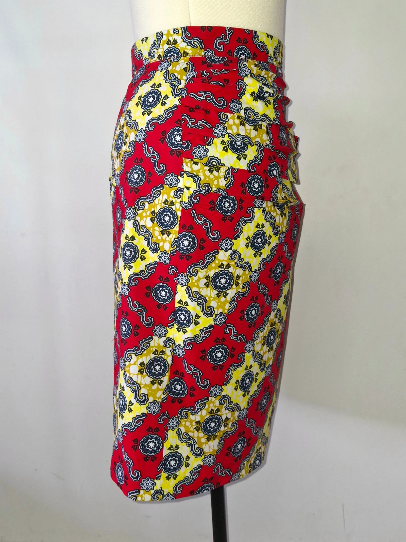 Jupe droite à volants - Super wax – Image 3