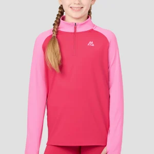 Girls Dash 1/4 Zip - Hibiscus/Framboise