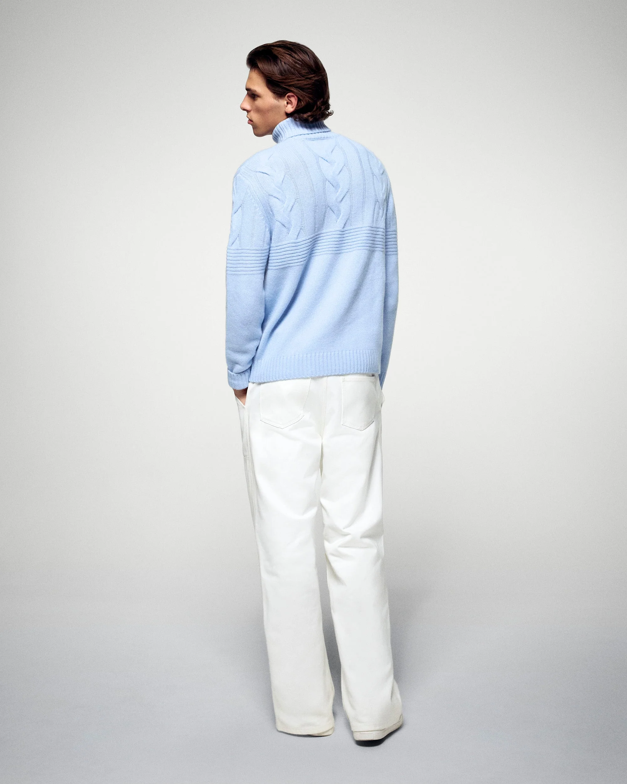 Pull Col Roulé Torsades (H25 / HOMME / Smooth Blue) – Image 4