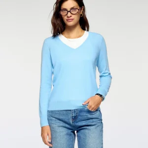Pull Col V (H25 / FEMME / Mystic Blue)