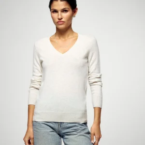 Pull Col V (H25 / FEMME / Ecru Chiné)