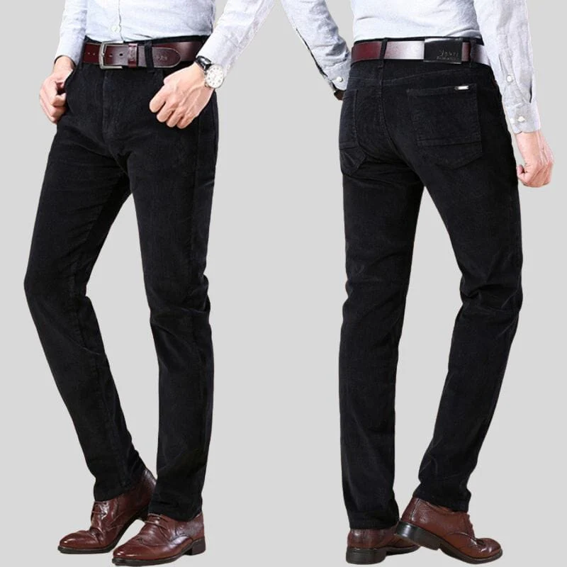 Pantalon Velour Cotelé Noir Homme – Image 3