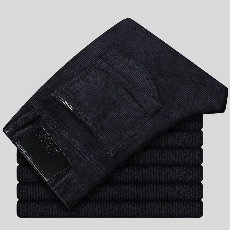 Pantalon Velour Cotelé Noir Homme – Image 2