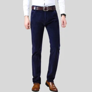 Pantalon Velours Bleu Marine Homme