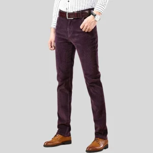 Pantalon Velours Bordeaux Homme