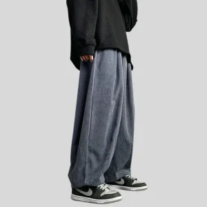 Pantalon Velours Homme Gris