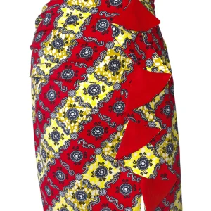 Jupe droite à volants - Super wax