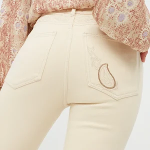 JEAN ECRU PAISLEY AVEC FENTES