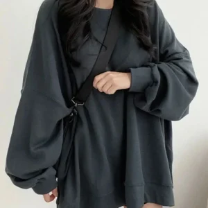 Blouse oversize unie décontractée