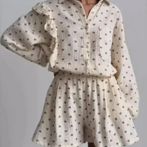 Ensemble court en mousseline pour la maison