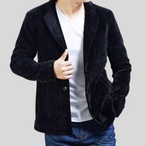 Veste Blazer Homme Velours Noir