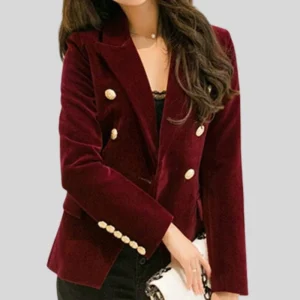 Veste Blazer Velours Femme