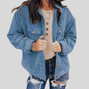 Veste Velour Bleue Femme