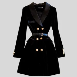 Veste Velour Femme Noir