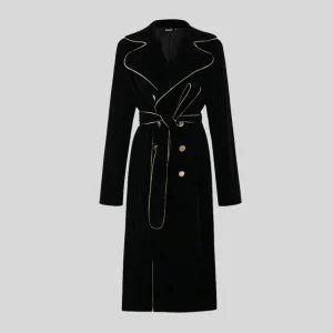 Veste Velour Noir Femme