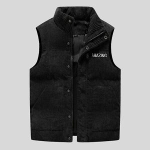 Veste Velour Noire Homme