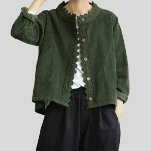 Veste Velours Cotelé Femme Vert