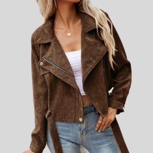 Veste Velours Courte Femme