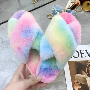 Chaussons arc-en-ciel pour femmes