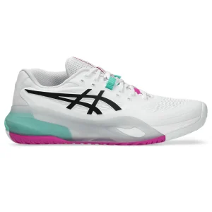 CHAUSSURES ASICS GEL RESOLUTION X WHITE /AURORA GREEN TOUTE SURFACE