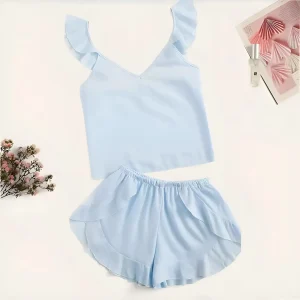 Pyjamas pour femmes avec des bretelles décoratives