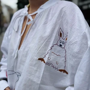 BLOUSE BRODEE BLANCHE - LUCKY LUKE - EXCLU WEB