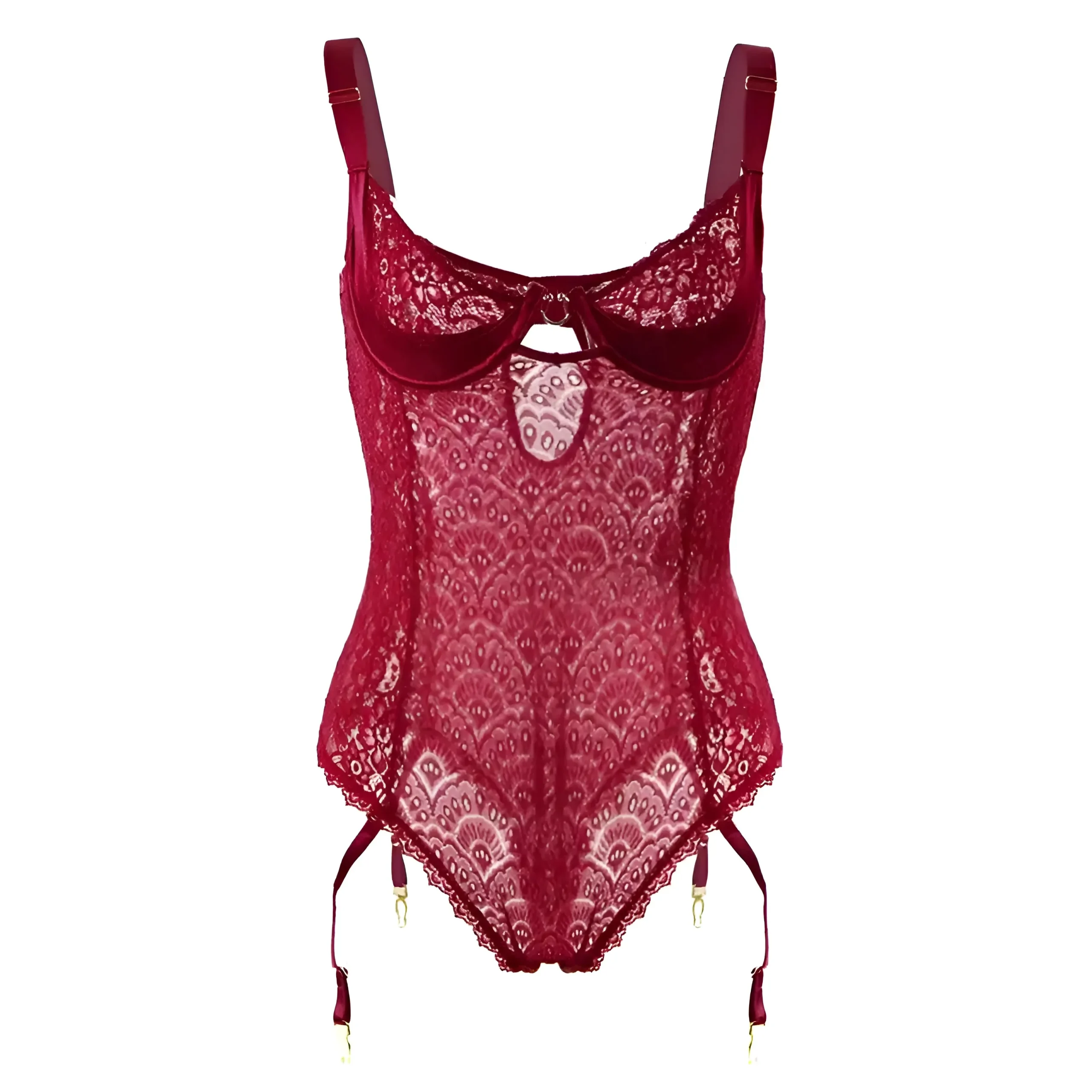 Body en dentelle grande taille avec ceinture à la taille – Image 5