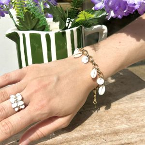 BRACELET BRELOQUE COQUILLAGE BLANC - BAHIA