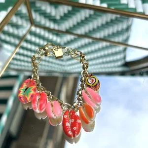 BRACELET COQUILLAGE ROUGE ET ROSE - BAHIA