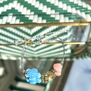 BRACELET CORDON TORTUE BLEU - GIACOMO