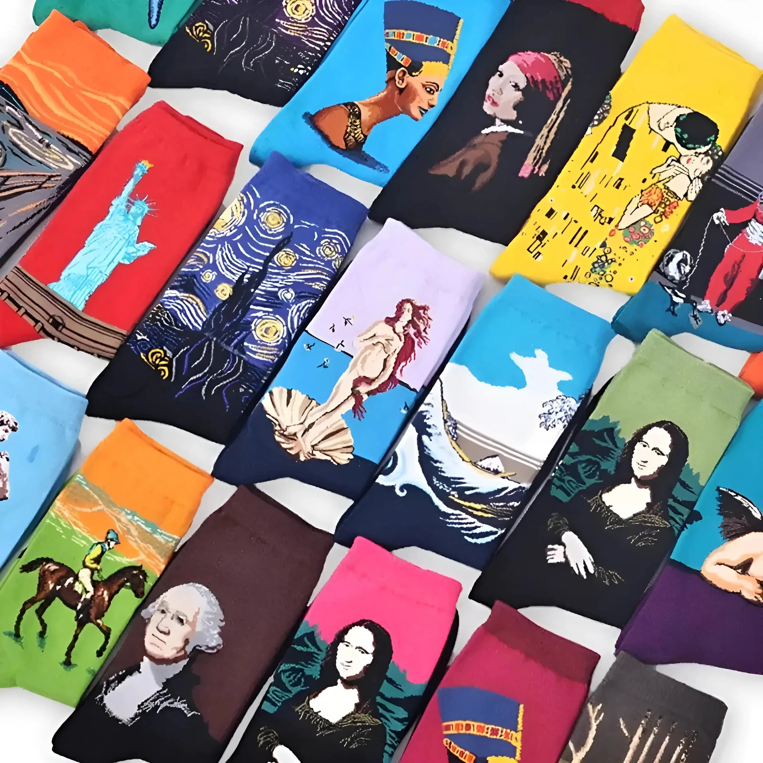 Chaussettes longues avec des motifs artistiques