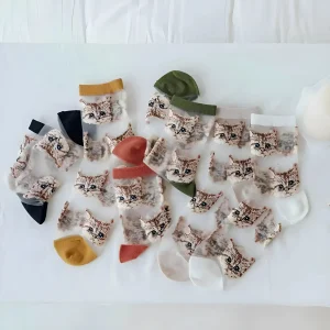 Chaussettes longues transparentes pour chats